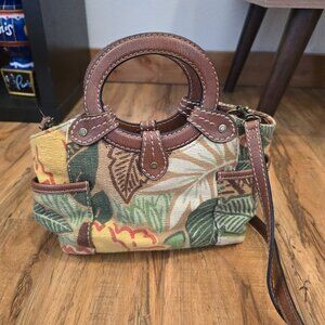 Fossil  1954 Classic Multicolored leather and canvas satchel